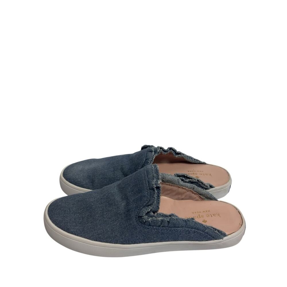 KATE SPADE BLUE WHITE DENIM WOMEN SLIP ON SHOES SIZE 6M NO BOX.